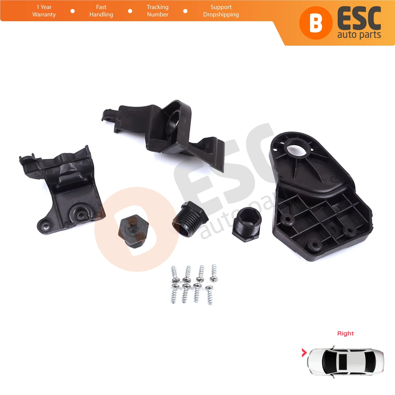 EHL572-2 Headlight Holder Mount Repair Bracket Tab Set Right Side for Mercedes E Class W213 X213 W238 C238 A238 2016-2020