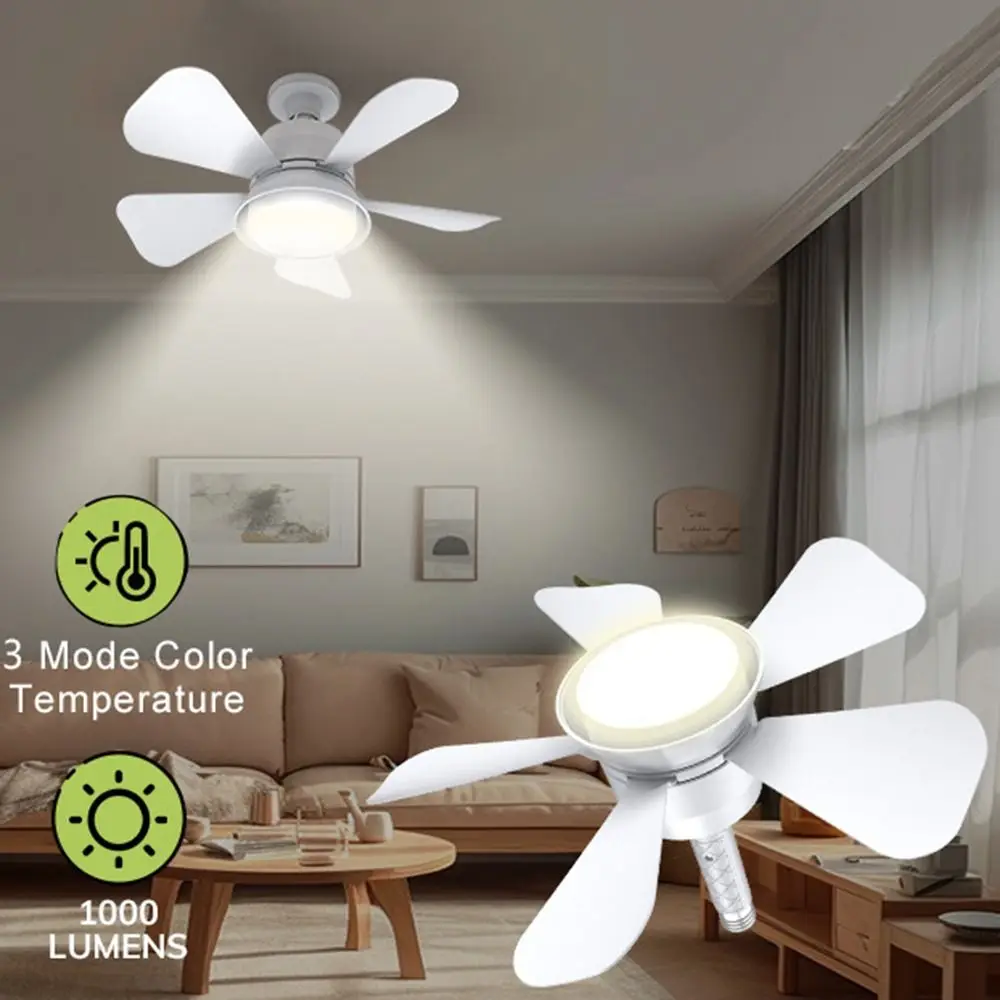 

2 in 1 Ceiling Fan Light 3 Gears Dimming Remote Control Hanging Fan with LED Light Eye Protection Universal Ceiling Lamp