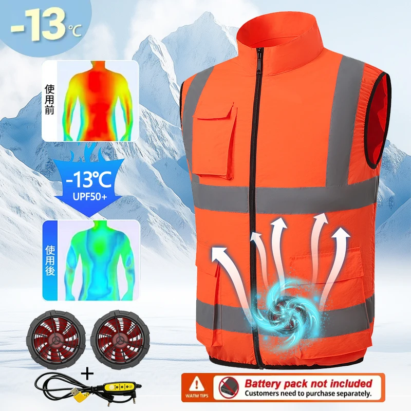 

Summer fan for cooling and refrigeration, air conditioning suit, men's and women's vests, outdoor fishing gear, construction sit