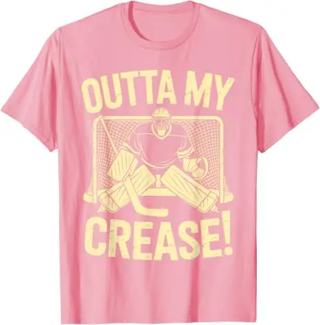 Outta My Crease Lustiges Eishockey-Torwart-Kunstwerk für Männer und Frauen T-Shirts Eishockey-Liebhaber Unisex T-Shirt Outdoor-Sportbekleidung – Detail 7