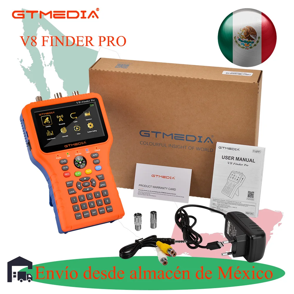 GTmedia V8 Finder Pro DVB-S2/T2 /C AHD H.265 satellite meter Finder satellite spectrum analyzer LCD display Super Discount Price free shipping available in Mexico warehouse received in 2-5 days