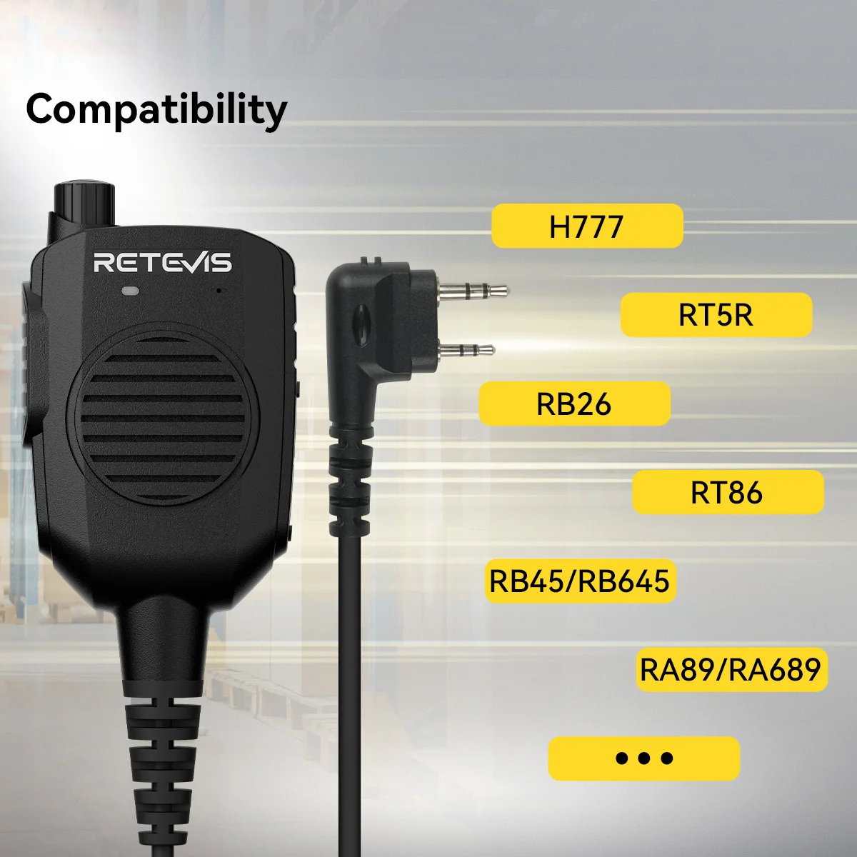 Retevis HK011 Funklautsprecher-Mikrofon 2-Pin AI Geräuschunterdrückendes Mikrofon Walkie-Talkie GP328plus Anschluss für HD1/HA2/H777/RT3S/RA89 – Detail 9