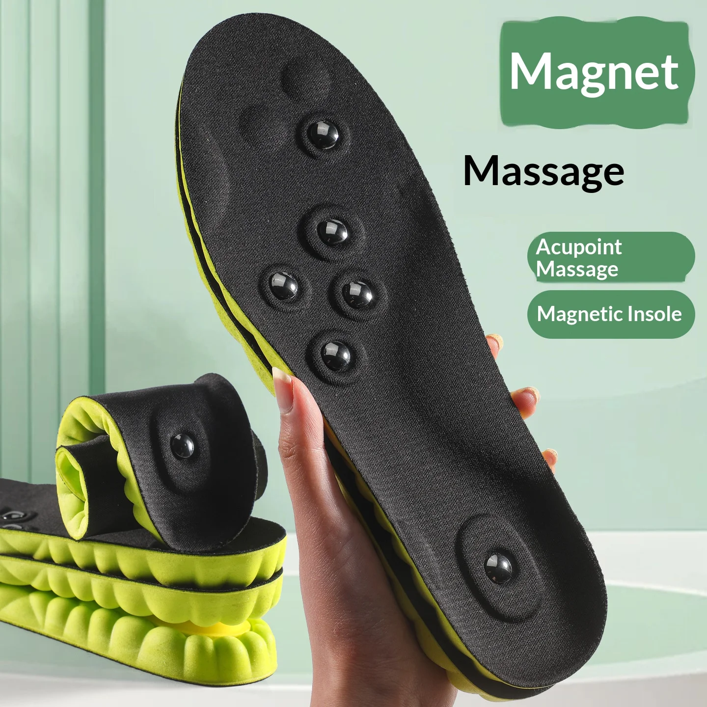 Magnetic Therapy Massage Insoles Men Foot Acupoint Massage Insoles Arch Support Orthopedic insole Comfort Shoe Pads