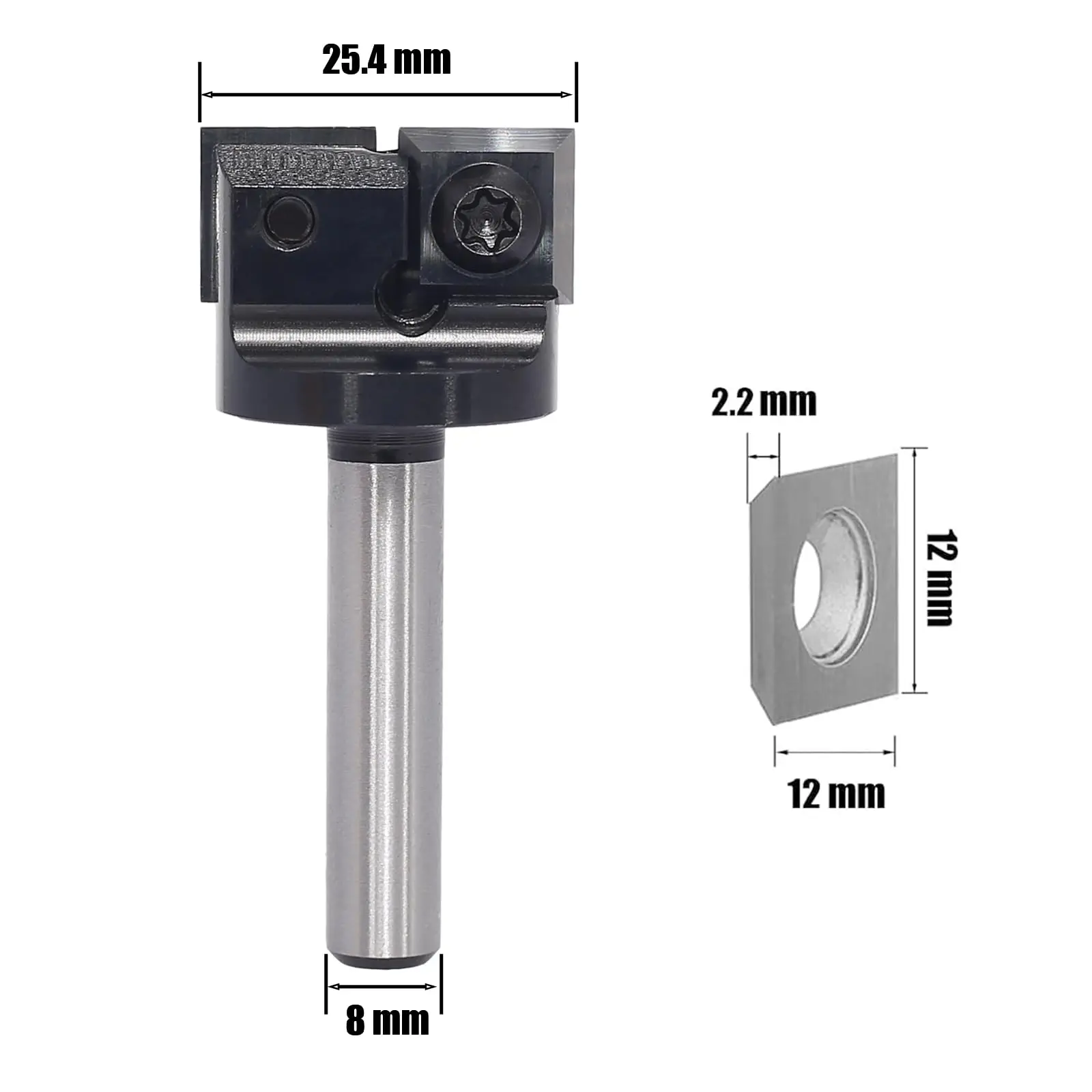 Spoilboard Surfacing Router Bits  Slab Flattening&Rabbeting Flycutter Planing Bit 8mm Shank for CNC Milling Machine