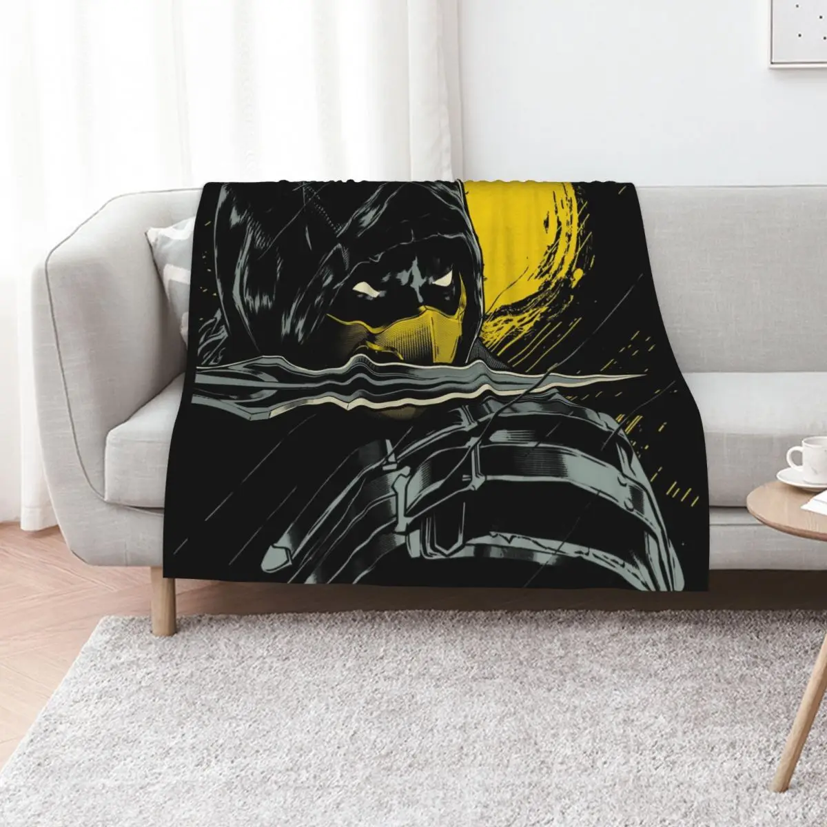 Mortal Kombat Scorpion Serious Ninja Throw Blanket manga Plush Summer heavy to sleep Sofas For Sofa Thin Blankets