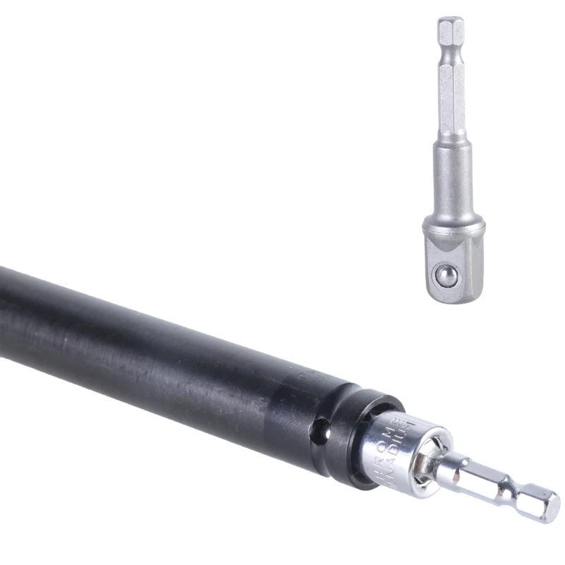 Hollow Nut Driver, With 360 Degree Rotating Impact Socket For Efficient Fastening Extended Reach in Ceiling Applications