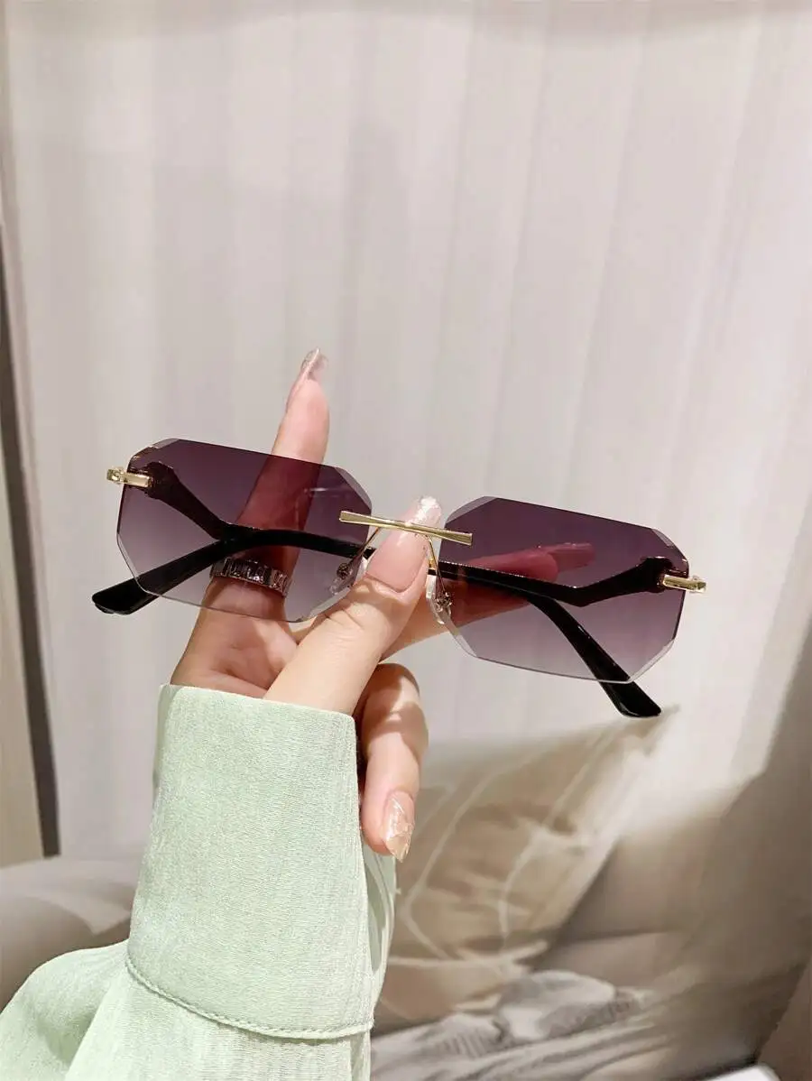 

Womens Rimless Edge Retro Metal Sunglasses For Sunshade Driving Cycling Outdoor Sports Parties