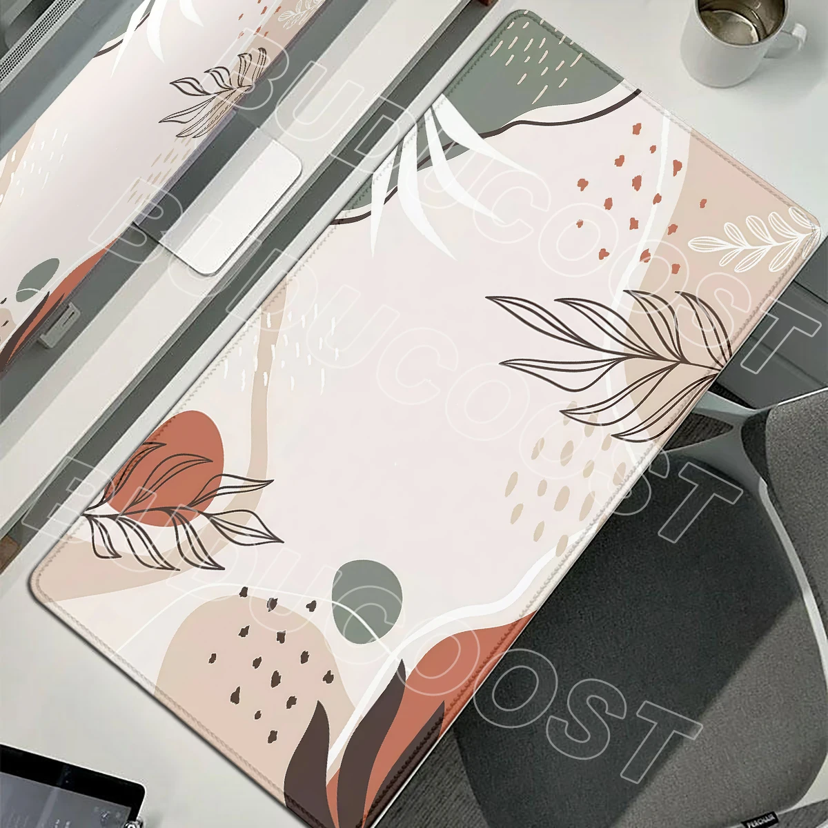 Large Morandi Pastel Plant Shapes Mauspad Offices Accessories Skid Rubber Washable Overlock Mousepad Gamer Home Desk Laptop Pad