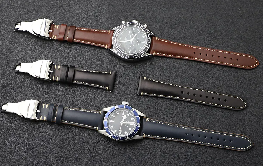 19mm 20mm 22mm Retro Genuine Leather Watch Strap Watch for TUDOR Black Pay 58 Black Bay GMT TUDOR Ranger Pelagos Watch Band