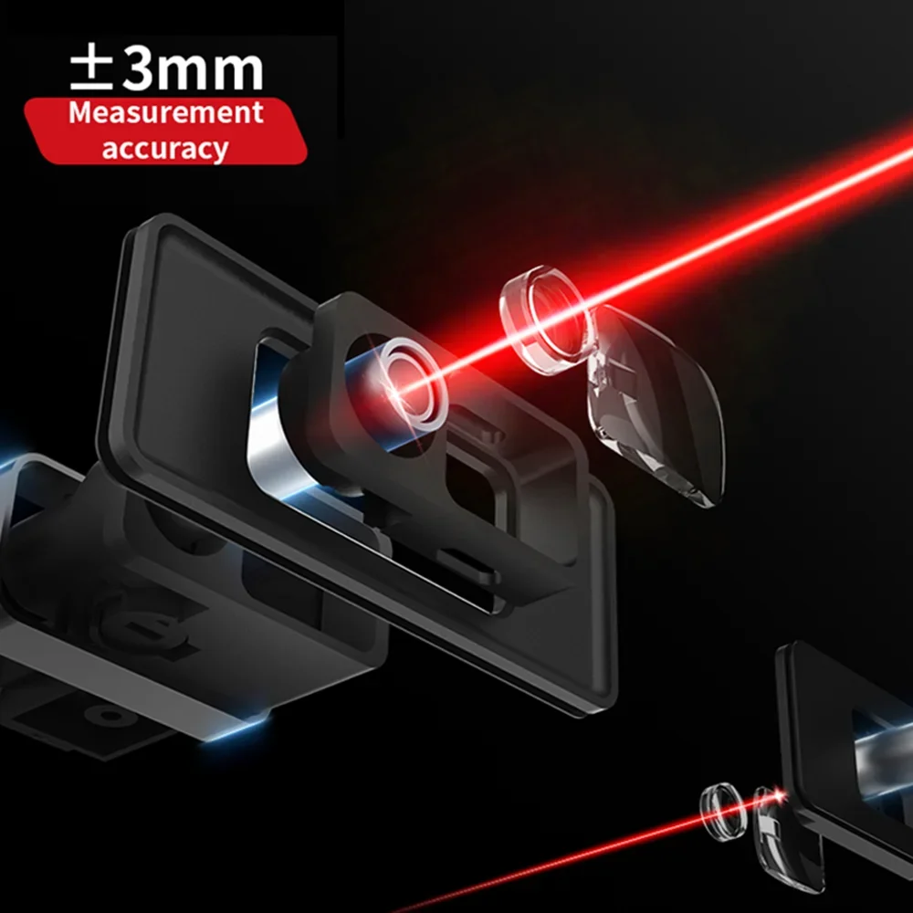 120M Measure Range Dual Laser Multipurpose Laser Distance Meter Multiple Unit Measurement Tool With Backlit LCD Display & USB