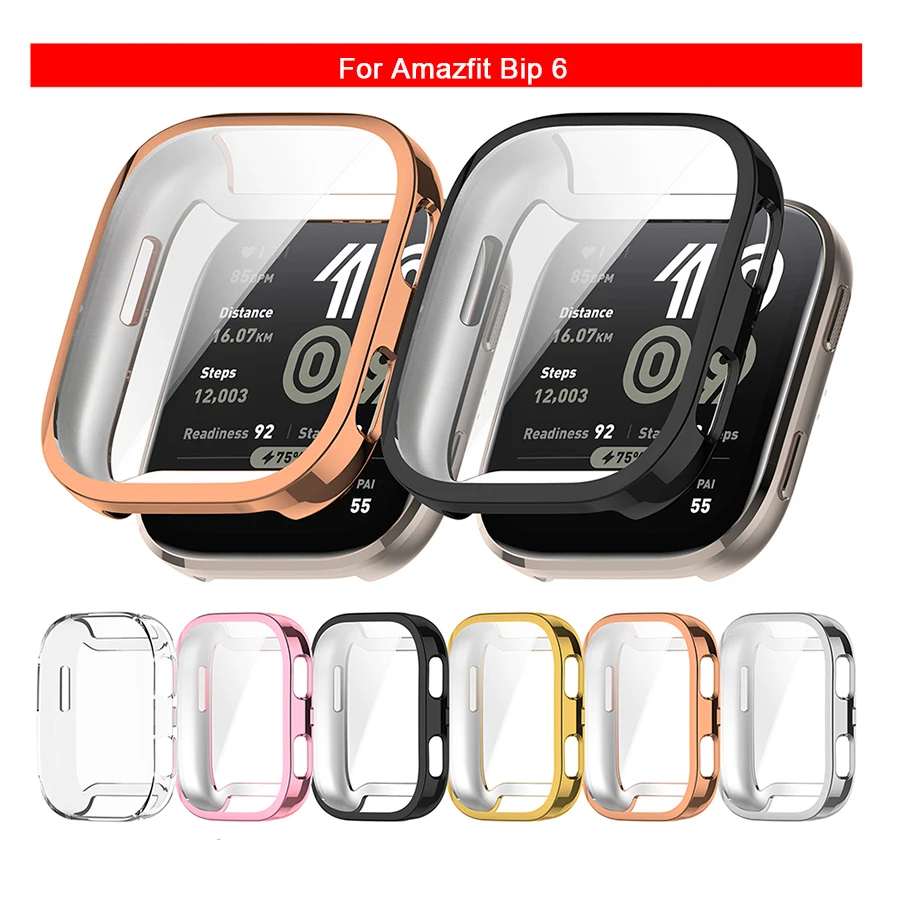 Силиконовый чехол из стекла для Amazfit Bip 6, полный защитный экран из ТПУ, бампер для Huawei Amazfit Bip6 Bip 6, чехол, аксессуары