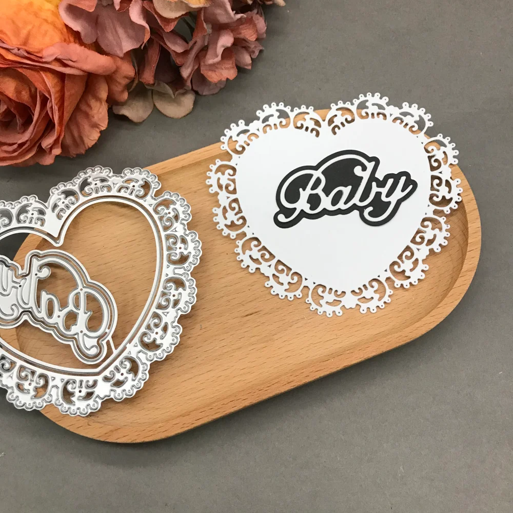 

Heart-Shaped Letter Frame Metal Cutting Dies Stencils For DIY Scrapbooking Decorative Embossing Handcraft Die CutsTemplate