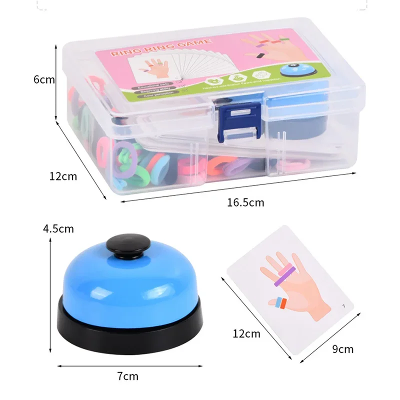 เกมยางยืดแหวนนิ้วมือเพื่อการศึกษาในช่วงต้นของเล่น Montessori เด็กมีการรับรู้สีเกมฝึกเกมตารางการต่อสู้ด้วยบัตร