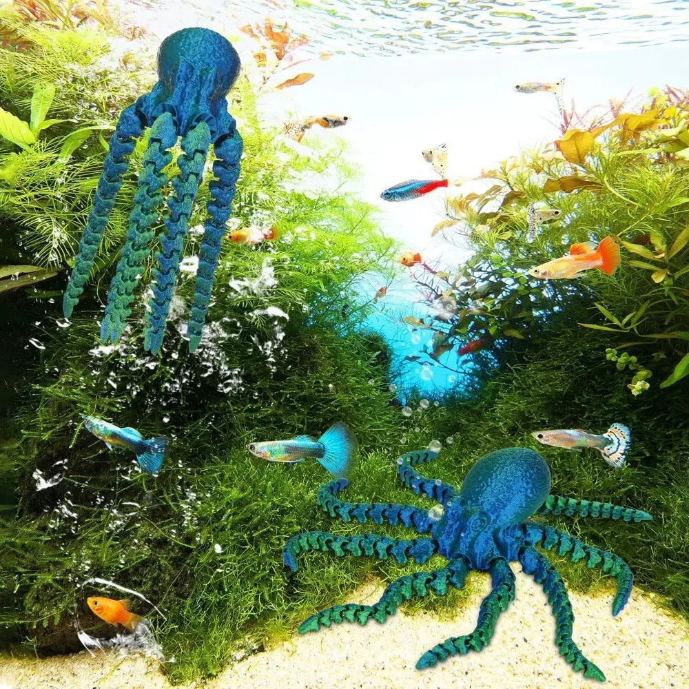 New 3D Printed Octopus Figurine Colorful 17cm Squid Toy with Flexible Joints Animal Table Ornament