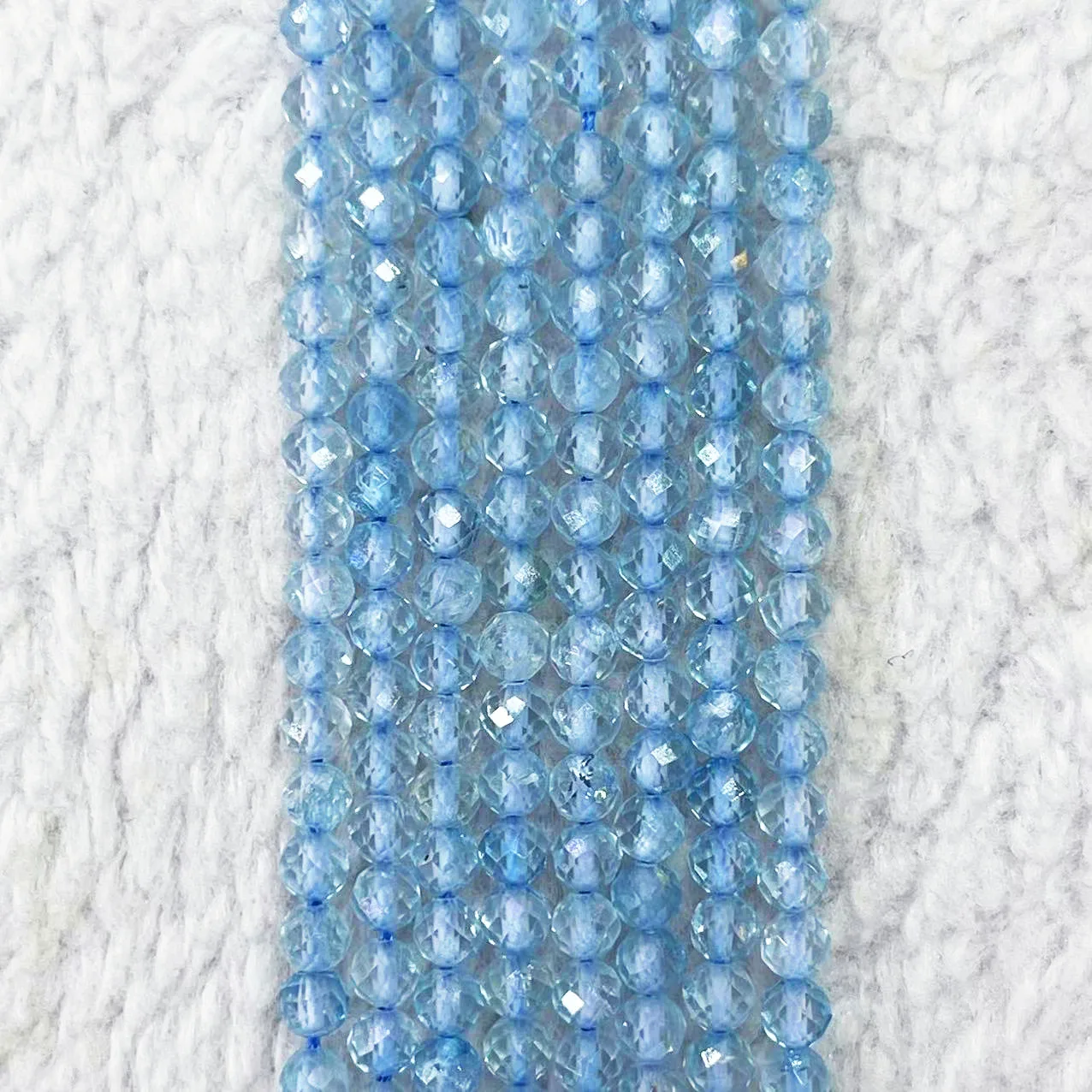 

100% Natural Blue Topaz Quartz Beads 2/3/4/5/6MM Round Faceted Loose Toparizona Stone Charm Beads Gems For DIY Jewelry Making