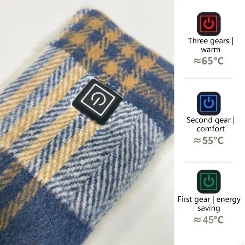 USB Charging Scarf for Women 3Level Adjustable Heating Thermal Scarf Neck Heated Scarves for Outdoor Skiing Cold Weather