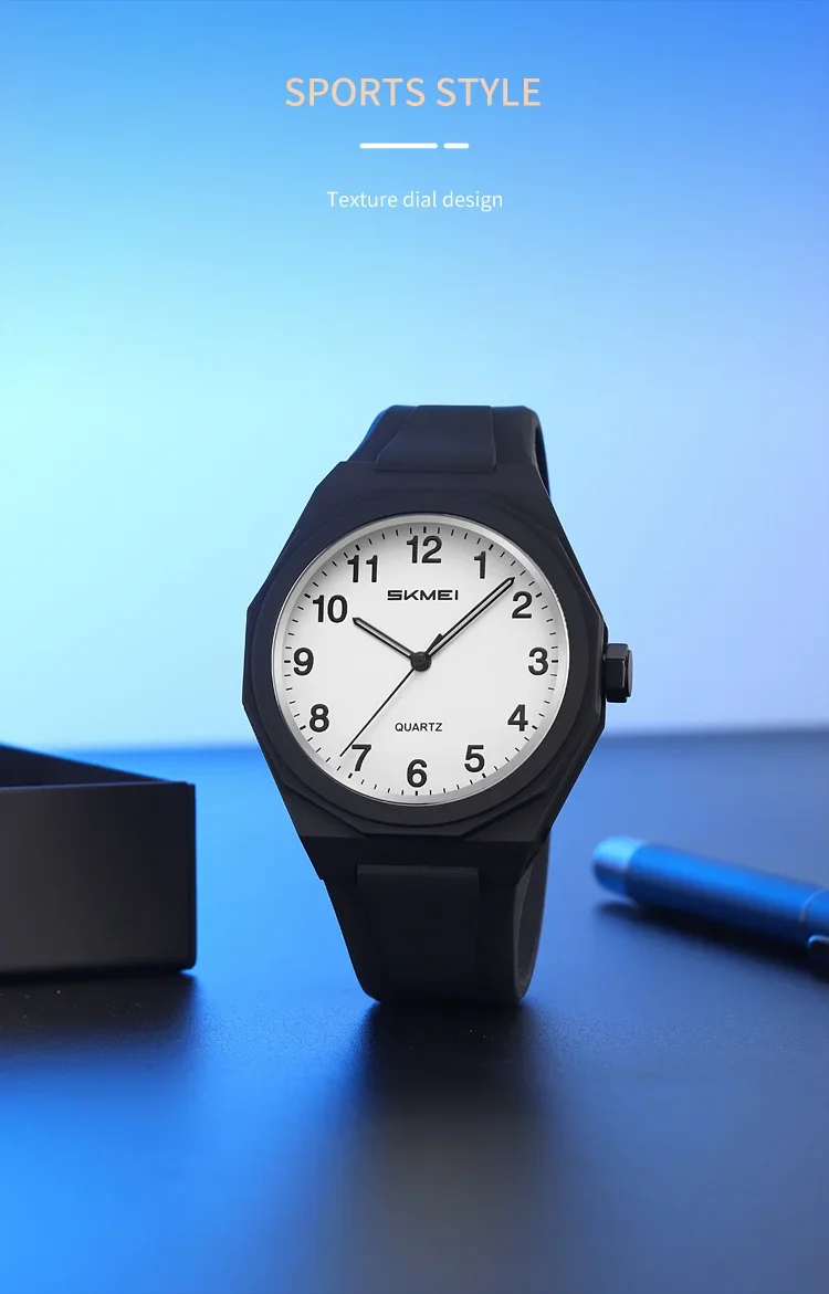 SKMEI 2470 مقاوم للماء الرياضة هلام السيليكا الفرقة ساعة بسيطة رجالي ساعات المعصم موضة الهاتفي ساعة كوارتز دائرية عادية للرجال