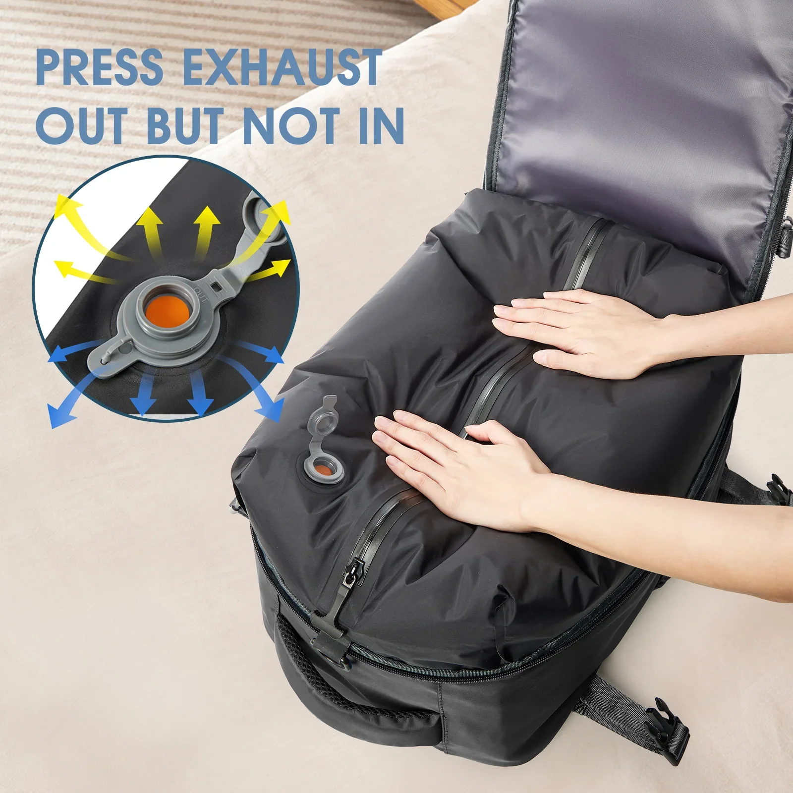Women Men Backpack School Bag Vacuum Backpack Travel Bag for Men Large Capacity Backpack Business Laptop Backpack  Expandable