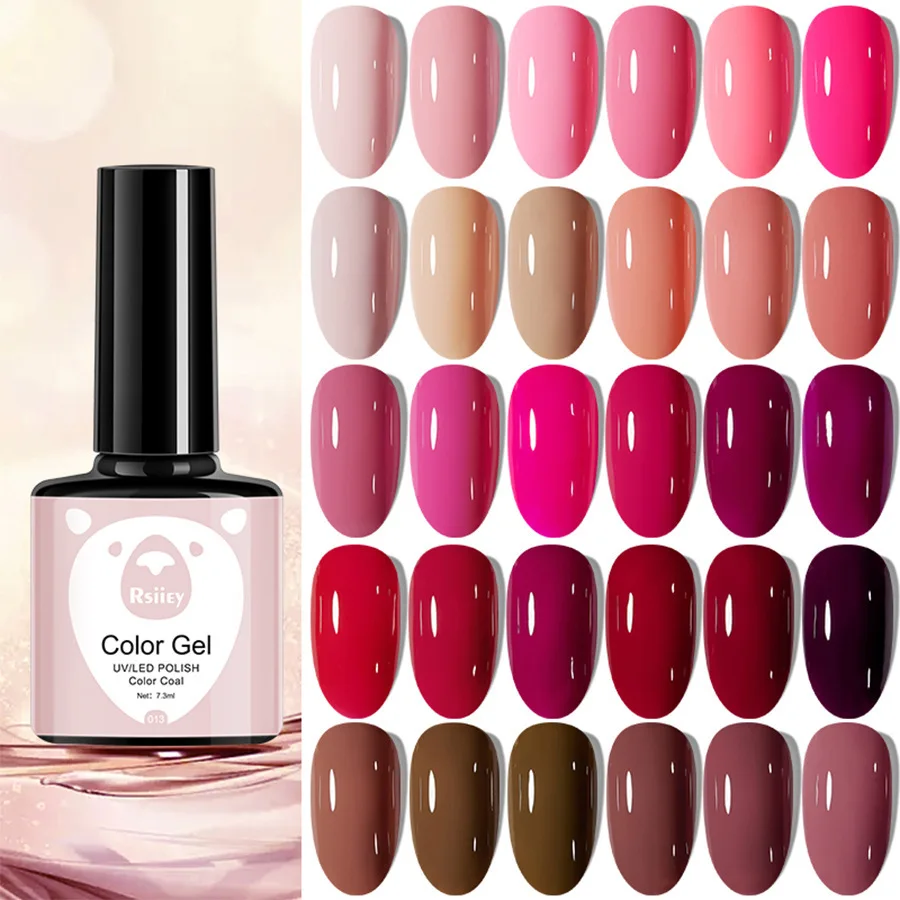7.3ml Black White Gel Nail Polish High Saturation Long-Lasting UV LED Gel Varnish Base Top Coat Semi Permanent Soak Off Gel Poli