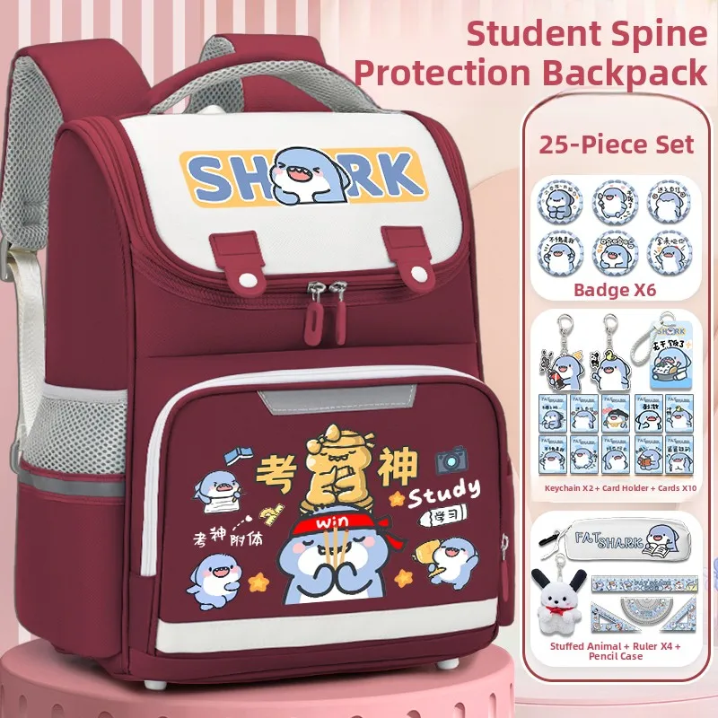 fifi-shark-collaborative-edition-large-capacity-spine-protective-dual-shoulder-backpack-for-girls-cartoon-high-aesthetic-value