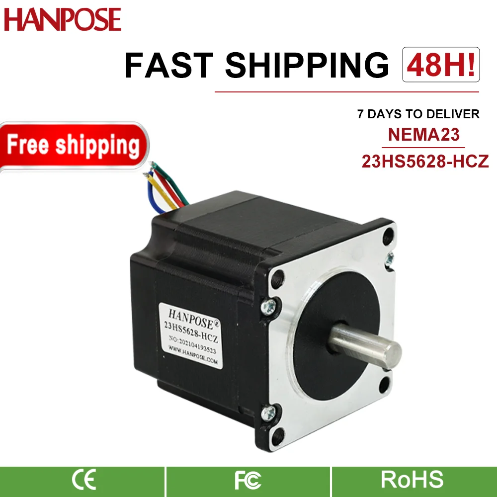 1.8 Degree 23HS5628-HCZ 4 Leads Nema 17 Stepper Motor 2 Phase 23HS5628-HCZ 2.8A Torque 0.7N.m For CNC Laser 3D Printer 12V