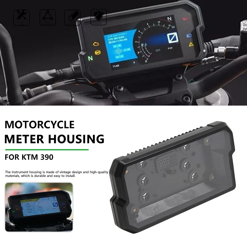 

Black Style for KTM390 KTM 390 Speedometer Instrument Case Motorcycle Gauge Odometer Tachometer Meter Housing Cover Accessories