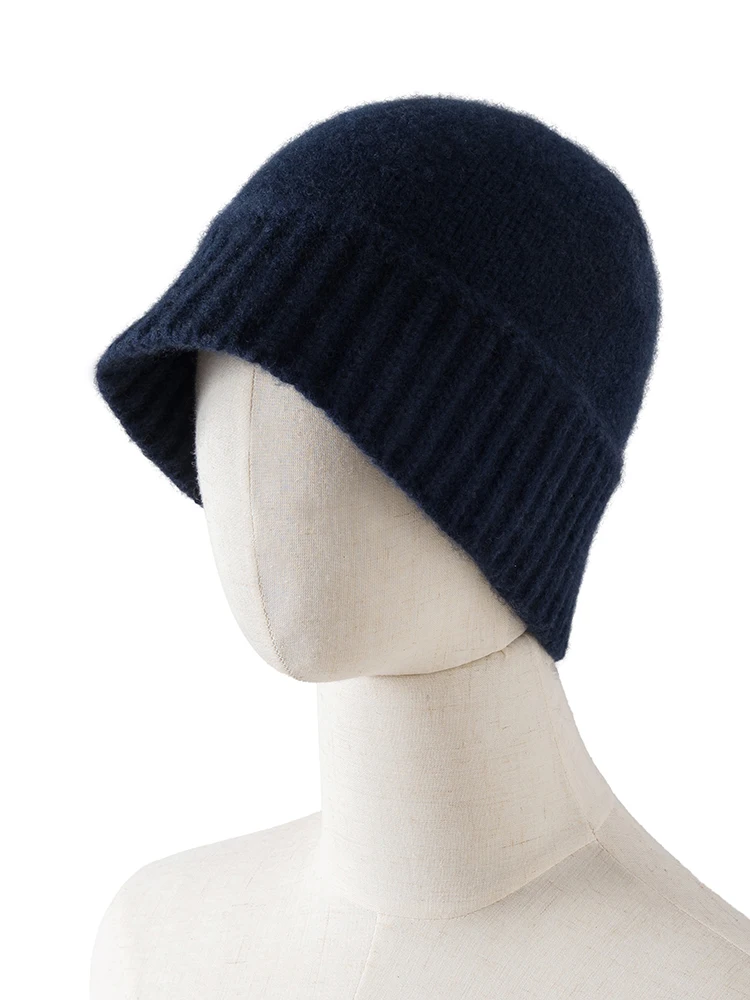 35% kaszmirowa gęsta dzianina kapelusz typu Bucket 65% czysta wełna Ladys gruba codzienna czapka wędkarska damska ciepła miękka prawdziwa Pashmina jesienna zima