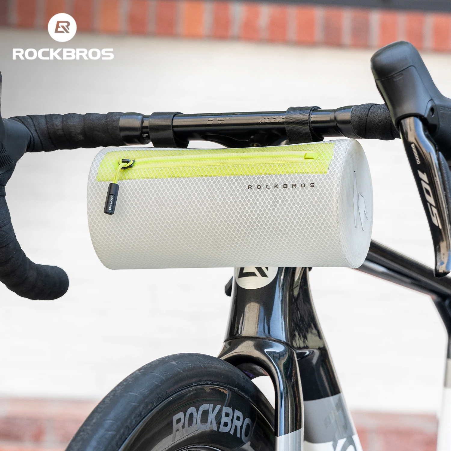 ROCKBROS Bike Handlebar Bag Waterproof Lightweight Bicycle Front Bag with Detachable Light Strip Crossbody Bicycle Front Bag