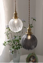 Japanese Style Glass Ceiling Chandelier Lighting Modern Minimalist Bedside Reading Lamp Led Pendant Lights Chandelier Crystal