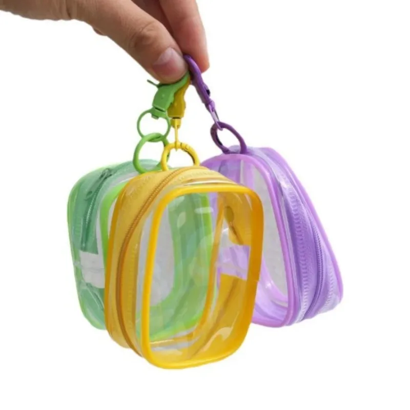 

5PCS Clear Front Portable Buckle Storage Case For Data Cables DIY Chargers Earphones & Mobile Phone Accessories Gifts Pouches