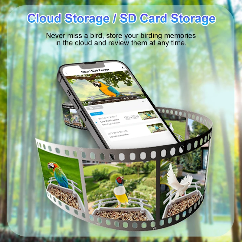 Solar 5 million Wifi with camera automatic smart bird feeder bird watching surveillance camera Video 5MP view 5