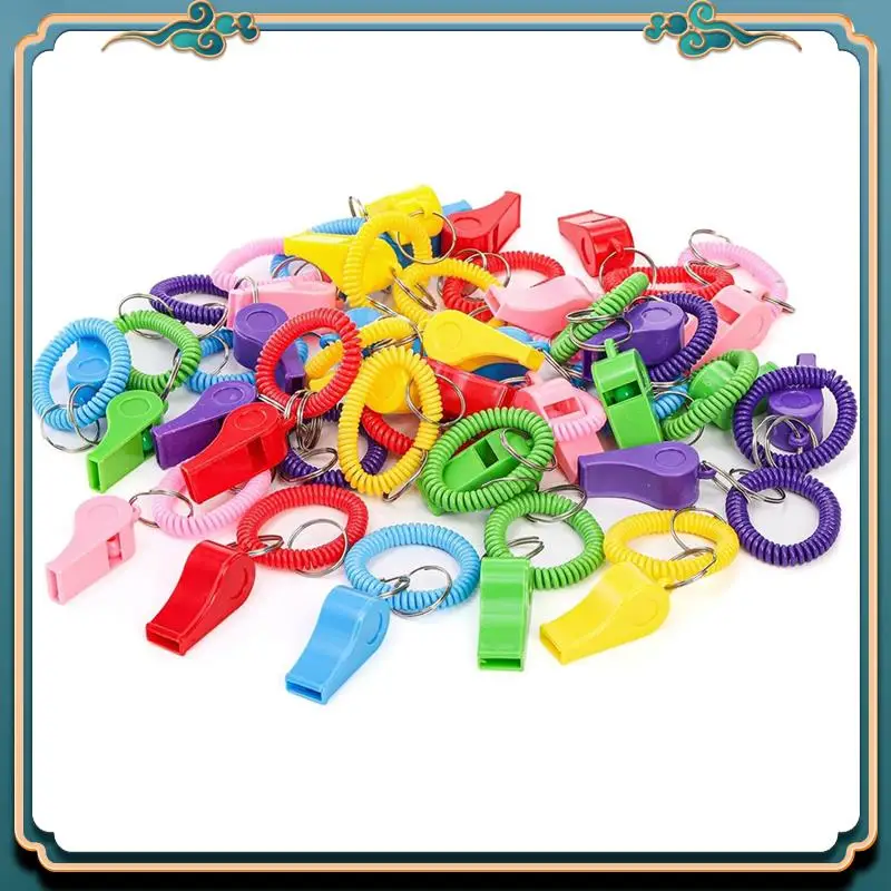 30 Pcs Sport Whistle Set With Bracelet, Plastic Whistles With Stretchable Coil Wrist Keychain For Coaches, Referees Highly Recom view 3