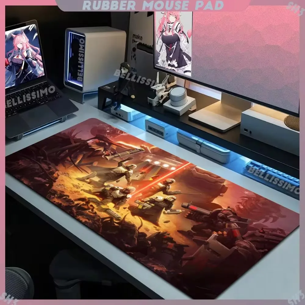 

H_helldivers Rubber Mouse Pad Large Extended Mause Desktop Mats Gamer Keyboard Pad Non-slip All Size Edgelock Lockedge Mice Pad