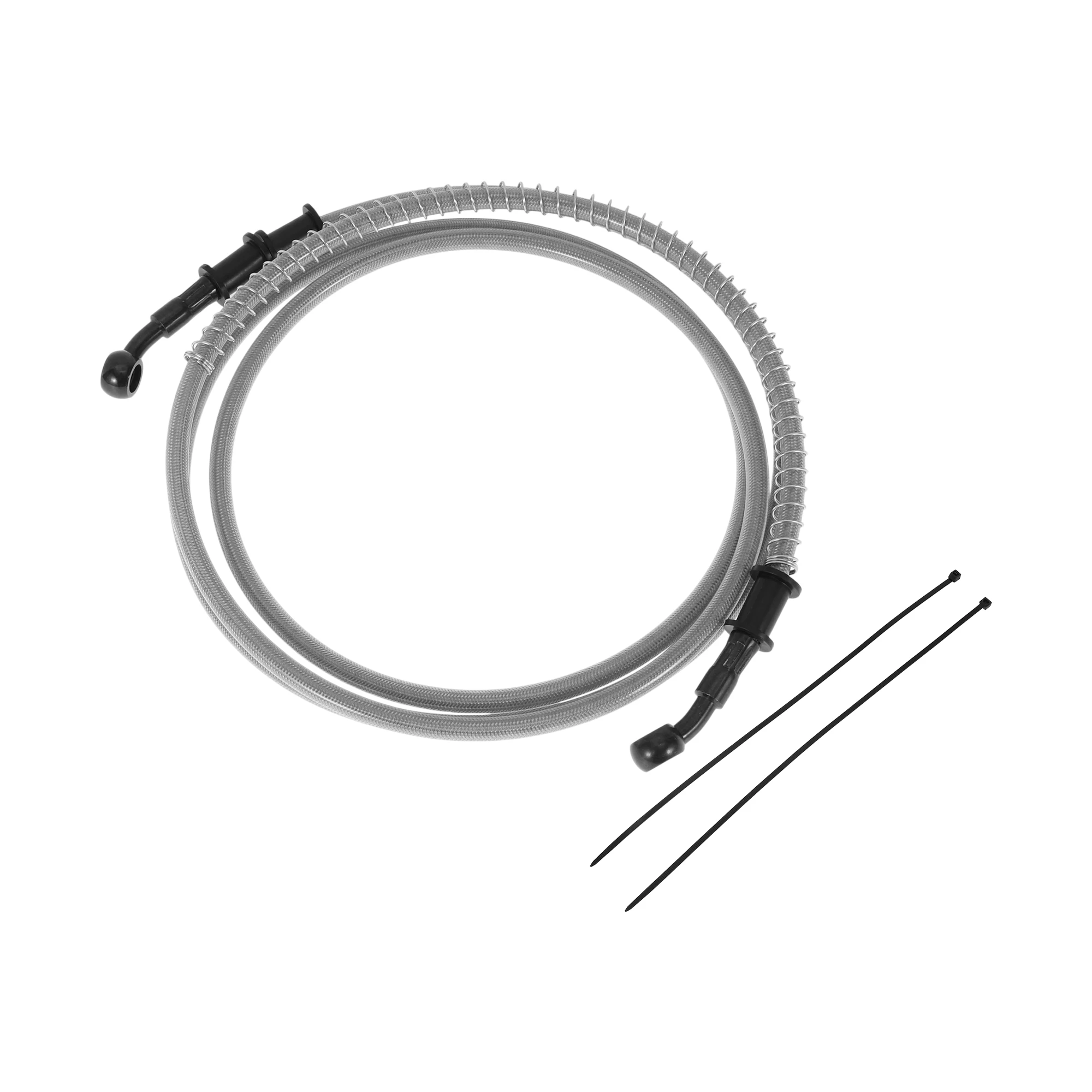 Motoforti 220cm Motorcycle Brake Clutch Oil Hose Line  Silver Tone