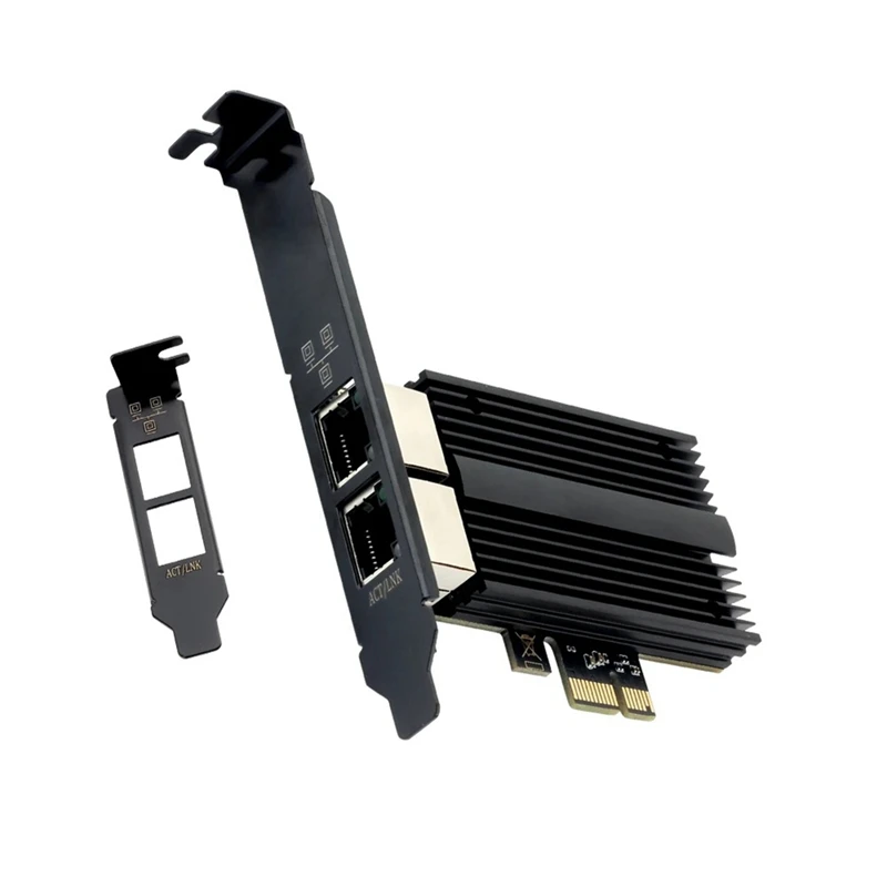 

Сетевая карта Pcie To RJ45 I226-V, 2500 Мбит/с, 2,5G Gigabit Ethernet, два порта, 100/1000/2500 Мбит/с, сетевая карта для настольного компьютера, черная