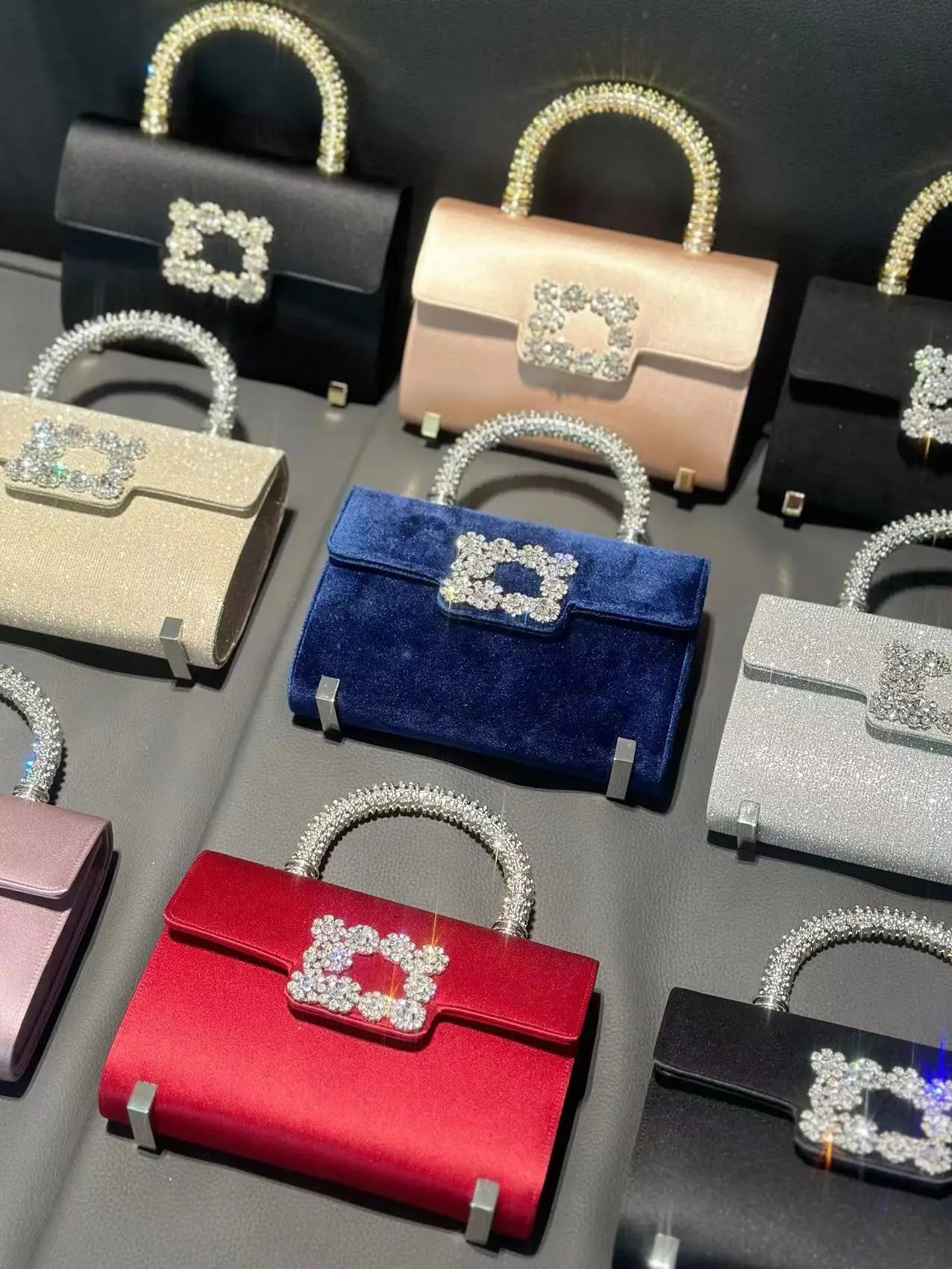 

Шелковая сумка-кроссбоди Diamond Bule, золотистая вечерняя сумка на одно плечо, модная, универсальная, простая и элегантная.