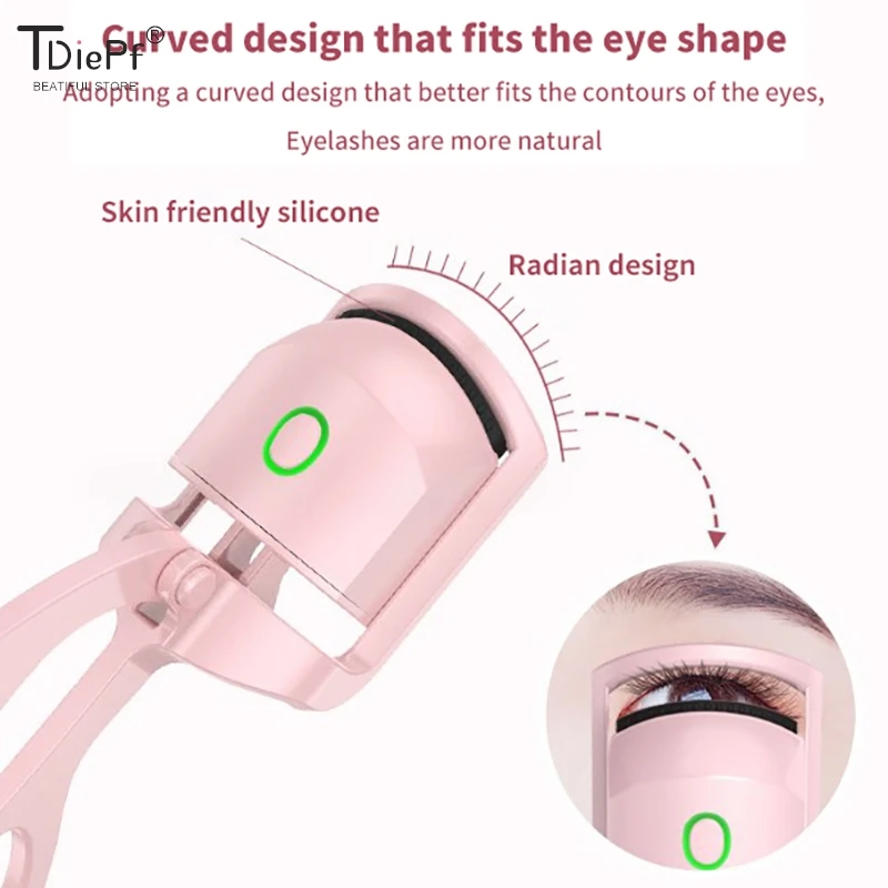 1PCS Portable Electric Heated Eyelash Curler Comb Eye Lash Perm Long Lasting Eyelashes Curls Thermal Eyelash Curler Makeup Tools