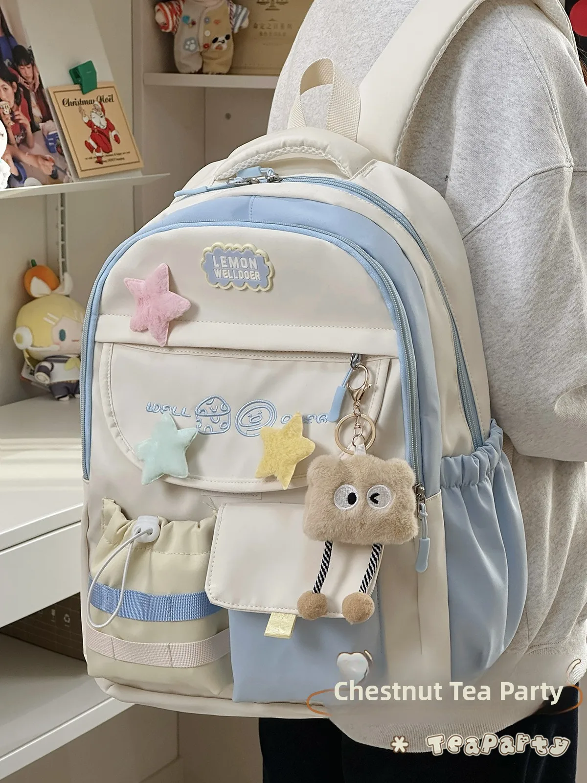 Cute Dual-oulder Bapa for Girls Lightweight Casual Versatile School Bag High School College Students Summer Vaion Sle