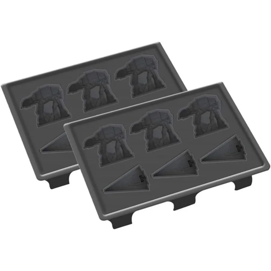 

Silicone Mold for Ice Soap Chocolate and More 2-Pack 12 Cubes - Imperial Walker and Star Destroyer Shape - Food Grade Tray Fre