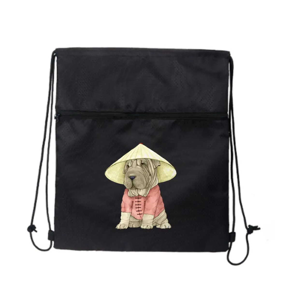 

Сумка на молнии на шнурке для собак Shar Pei: вмещает закуски и игрушки