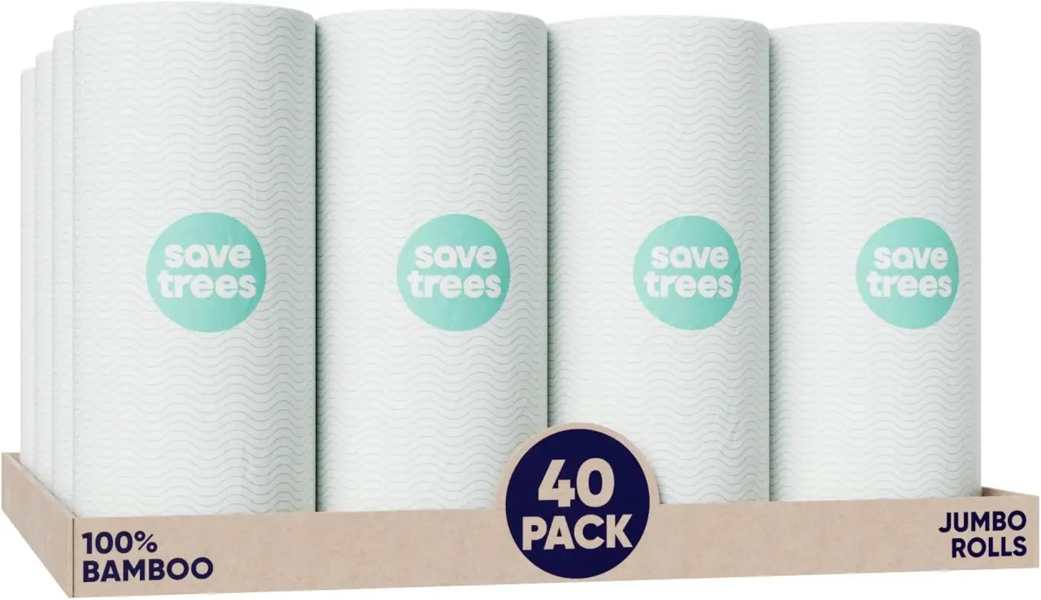 

Bamboo Paper Towels 40pk - Ultra Absorbent & Durable Eco-Friendly Paper Towels - FSC-Certified, Chlorine-Free