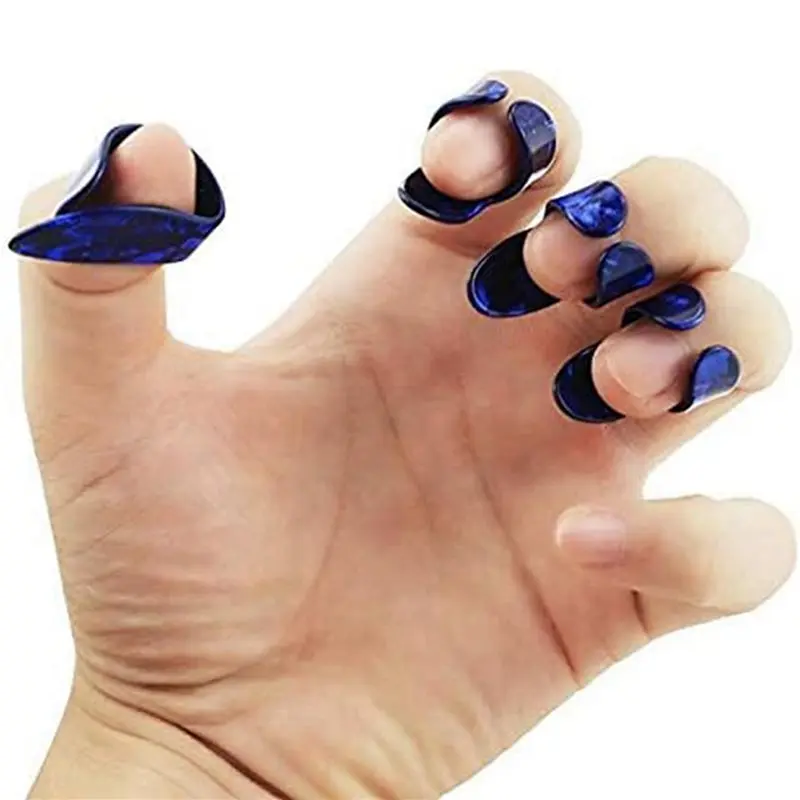 ABUE-Finger Picks, Medium, Flat Thumbpicks, Celluloid Guitar Finger Picks (48 Pieces Forefinger Picks)