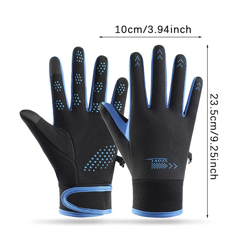 1 Pair Motorcycle Gloves Winter Thermal Fleece Lined Winter Water Resistant Touch Screen Outdoor Moto Riding Ski Gloves