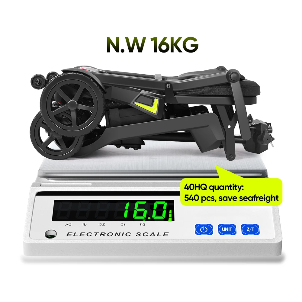 Compact Suitcase Folding Elderly Electric Scooter Ultra Light 16Kg Aluminum Alloy 4 Wheel Mobility Scooter With Dual Battery