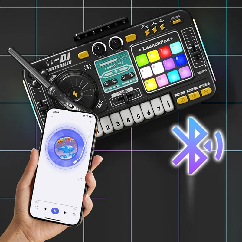 الأطفال محاكاة متعددة الوظائف DJ خلاط تحكم الإلكترونية الجهاز الموسيقى لعبة الترفيه