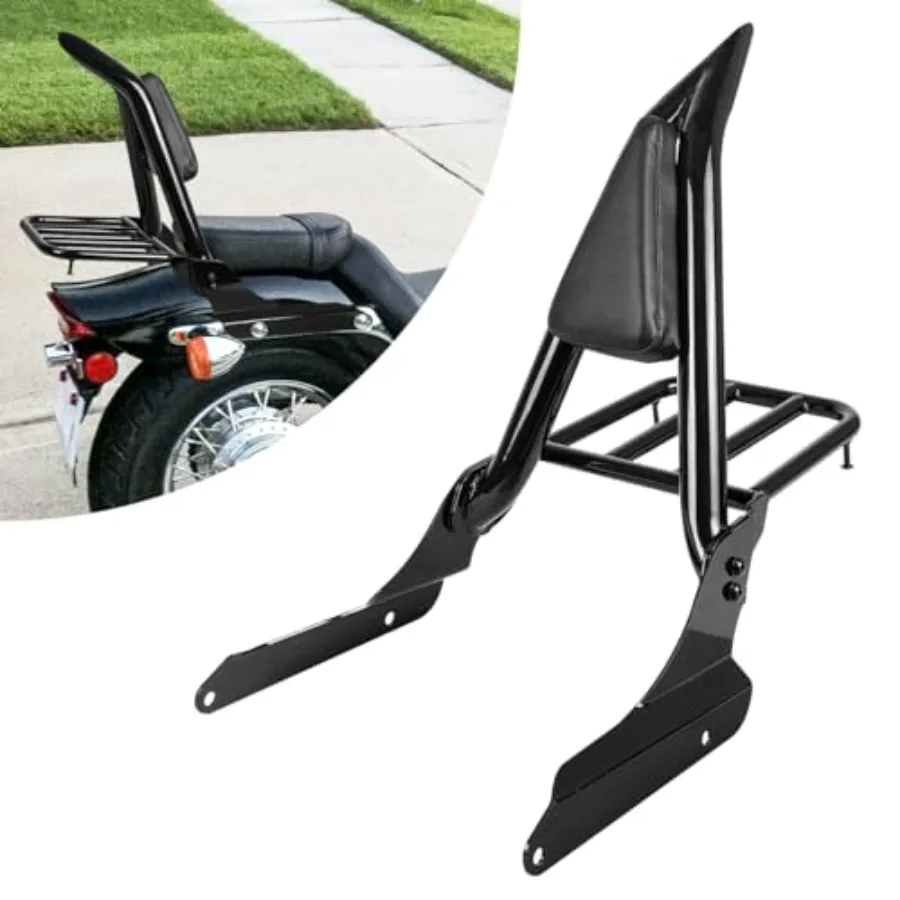 

Motorcycle Passenger Backrest Sissy Bar with Luggage Rack Compatible for 1999-2008 Honda Shadow VLX600 VT600 Detachable Rear Si