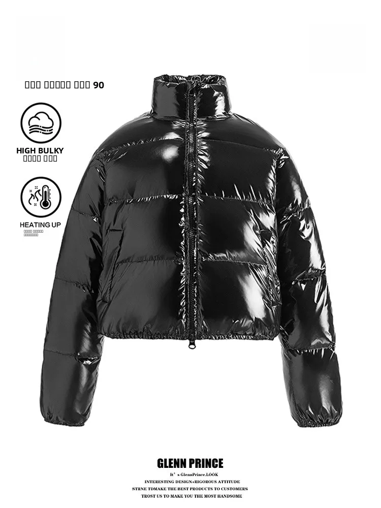 

GPstudio Korean Sle iny Surface down Jaet Women's ort Thi Warm Winter Coat Warm Fluffy White Du down Filling