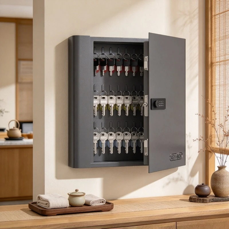 Wall Mounted Lock Box, 48-Position Combination Cabinet, Real Estate Organizer, Home Storage Holder for Durable Property Use Kit.