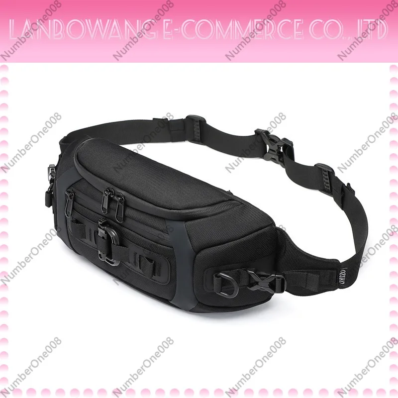 For OZUKO Water Resistant Tactical Waist Bag Men Sports Crossbody Chest Bag For Outdoor Cycling Daily Commute