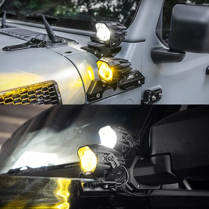 LC4WD 4x4 الملحقات الخارجية الألومنيوم A-عمود الأضواء عالية منخفضة شعاع للتحويل OMU سلسلة لشاحنات الدراجات النارية جيب ATV #3